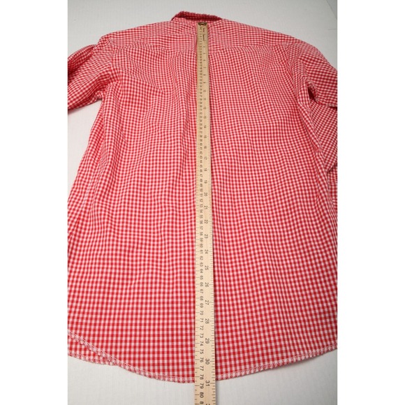 Vintage Ranch and Town Shirt Mens 15.5x34 Red Gingham Check Pearl Snap USA - Picture 8 of 10
